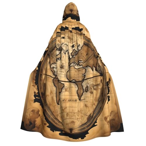 Yyoretp Unisex-Kapuzenumhang mit antiker Karte, Weltkugel-Druck, für Halloween, Cosplay, Tod, Vampir-Kostüme Yyoretp Unisex-Kapuzenumhang mit antiker Karte, Weltkugel-Druck, für Halloween, Cosplay, Tod, Vampir-Kostüme von Yyoretp