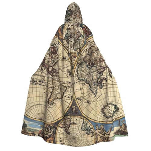 Yyoretp Unisex-Kapuzenumhang mit antiker Karte, Weltkugel-Druck, für Halloween, Cosplay, Tod, Vampir-Kostüme Yyoretp Unisex-Kapuzenumhang mit antiker Karte, Weltkugel-Druck, für Halloween, Cosplay, Tod, Vampir-Kostüme von Yyoretp