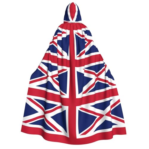 Yyoretp Unisex Kapuzenumhang mit britischer Flagge, für Halloween, Cosplay, Tod, Vampir-Kostüme von Yyoretp