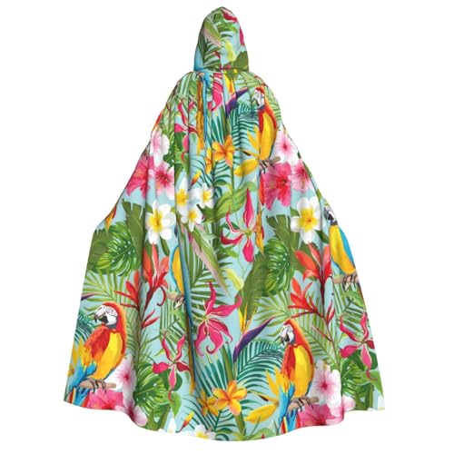 Yyoretp Unisex-Kapuzenumhang mit tropischen Pflanzen und Papageien, für Halloween, Cosplay, Tod, Vampir-Kostüme Yyoretp Unisex-Kapuzenumhang mit tropischen Pflanzen und Papageien, für Halloween, Cosplay, Tod, Vampir-Kostüme von Yyoretp