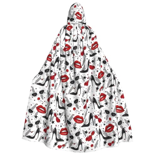 Yyoretp Unisex Lippen High Heels Druck Erwachsene Kapuzenumhang Robe Umhang Umhang für Halloween Cosplay Tod Vampir Kostüme Yyoretp Unisex Lippen High Heels Druck Erwachsene Kapuzenumhang Robe Umhang Umhang für Halloween Cosplay Tod Vampir Kostüme von Yyoretp