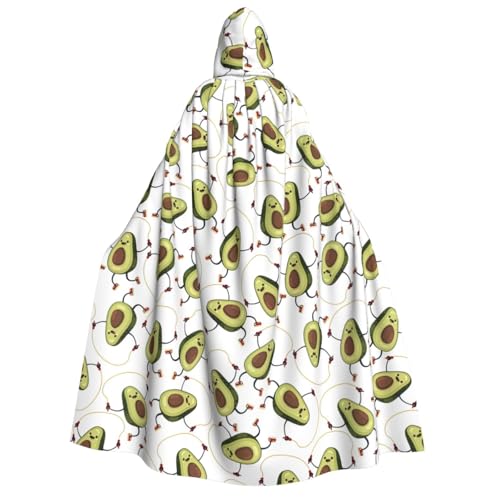 Yyoretp Unisex Lustiger Cartoon-Avocado-Druck, Erwachsenen-Kapuzenumhang, Umhang für Halloween, Cosplay, Tod, Vampir-Kostüme von Yyoretp