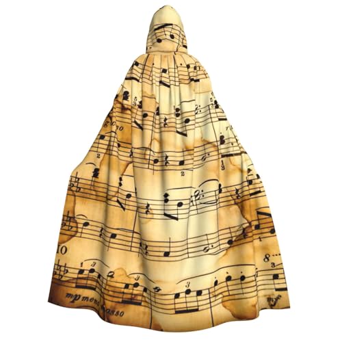 Yyoretp Unisex Musiknoten-Druck, Erwachsenen-Kapuzenumhang, Umhang für Halloween, Cosplay, Tod, Vampir-Kostüme von Yyoretp