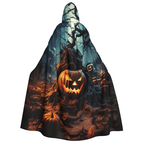 Yyoretp Unisex Orange Halloween Party Print Erwachsene Kapuzenumhang Robe Umhang Umhang für Halloween Cosplay Tod Vampir Kostüme von Yyoretp