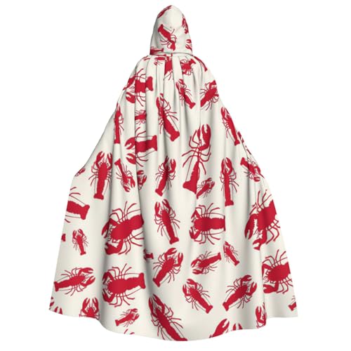 Yyoretp Unisex Roter Hummer-Druck Erwachsene Kapuzenumhang Robe Umhang Umhang für Halloween Cosplay Tod Vampir Kostüme Yyoretp Unisex Roter Hummer-Druck Erwachsene Kapuzenumhang Robe Umhang Umhang für Halloween Cosplay Tod Vampir Kostüme von Yyoretp