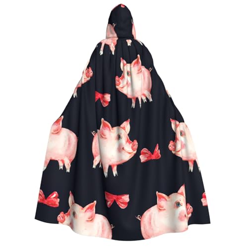 Yyoretp Unisex Roter niedlicher Schweinchen-Aufdruck, Kapuzenumhang für Halloween, Cosplay, Todesvampir-Kostüme Yyoretp Unisex Roter niedlicher Schweinchen-Aufdruck, Kapuzenumhang für Halloween, Cosplay, Todesvampir-Kostüme von Yyoretp