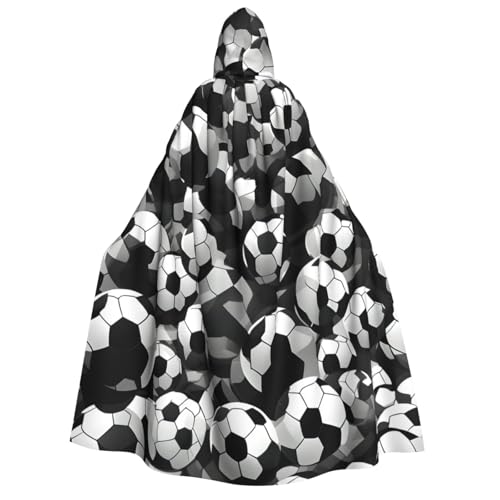 Yyoretp Unisex Schwarz und Weiß Fußball Muster Druck Erwachsene Kapuzenumhang Robe Umhang Umhang für Halloween Cosplay Tod Vampir Kostüme Yyoretp Unisex Schwarz und Weiß Fußball Muster Druck Erwachsene Kapuzenumhang Robe Umhang Umhang für Halloween Cosplay Tod Vampir Kostüme von Yyoretp