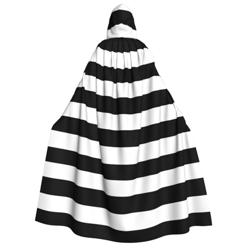 Yyoretp Unisex Streifen schwarz weiß Druck Erwachsene Kapuzenumhang Robe Umhang Umhang für Halloween Cosplay Tod Vampir Kostüme Yyoretp Unisex Streifen schwarz weiß Druck Erwachsene Kapuzenumhang Robe Umhang Umhang für Halloween Cosplay Tod Vampir Kostüme von Yyoretp
