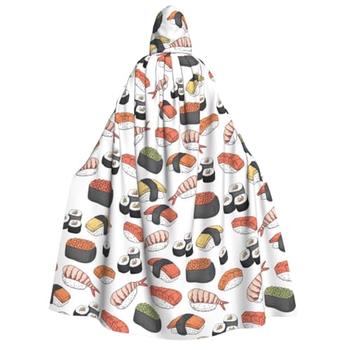 Yyoretp Unisex Sushi-Druck Erwachsene Kapuzenumhang Robe Umhang Umhang für Halloween Cosplay Tod Vampir Kostüme Yyoretp Unisex Sushi-Druck Erwachsene Kapuzenumhang Robe Umhang Umhang für Halloween Cosplay Tod Vampir Kostüme von Yyoretp