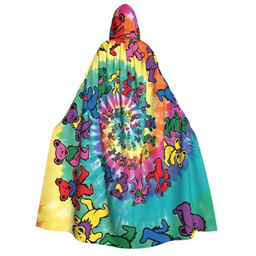 Yyoretp Unisex Tanzender Danksagungsbär Druck Erwachsene Kapuzenumhang Robe Umhang Umhang für Halloween Cosplay Tod Vampir Kostüme von Yyoretp