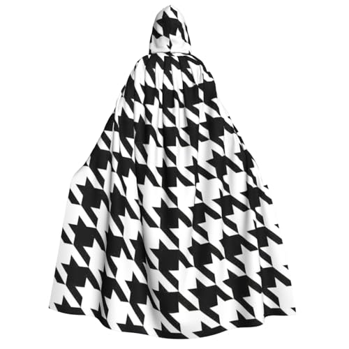 Yyoretp Unisex-Umhang mit Hahnentrittmuster, schwarzer Druck, für Erwachsene, für Halloween, Cosplay, Tod, Vampir-Kostüme von Yyoretp