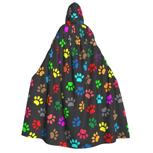 Yyoretp Unisex-Umhang mit Hundepfotenabdruck, schwarzer Druck, Erwachsenen-Kapuzenumhang für Halloween, Cosplay, Todesvampir-Kostüme Yyoretp Unisex-Umhang mit Hundepfotenabdruck, schwarzer Druck, Erwachsenen-Kapuzenumhang für Halloween, Cosplay, Todesvampir-Kostüme von Yyoretp