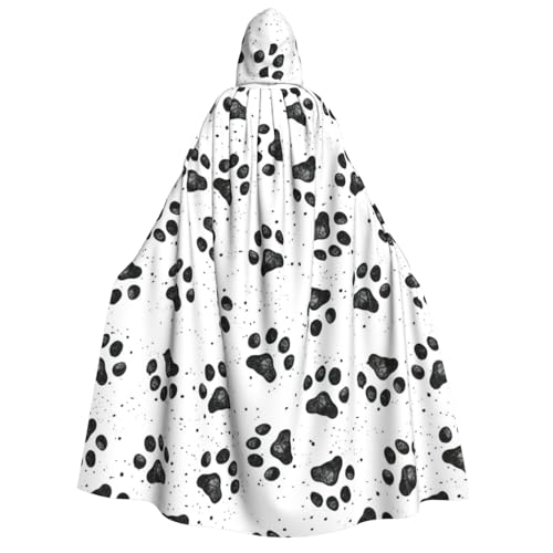 Yyoretp Unisex-Umhang mit Hundepfotenmuster für Erwachsene, mit Kapuze, Umhang für Halloween, Cosplay, Tod, Vampir-Kostüme von Yyoretp