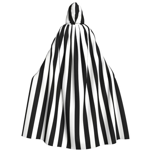 Yyoretp Unisex-Umhang mit Kapuze für Erwachsene, schwarz-weiß gestreift, für Halloween, Cosplay, Todesvampir-Kostüme von Yyoretp