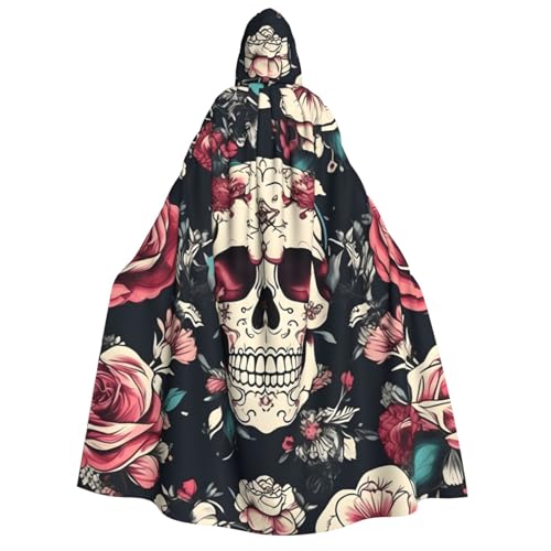 Yyoretp Unisex-Umhang mit Kapuze und Totenkopf-Motiv, für Erwachsene, für Halloween, Cosplay, Tod, Vampir-Kostüme von Yyoretp