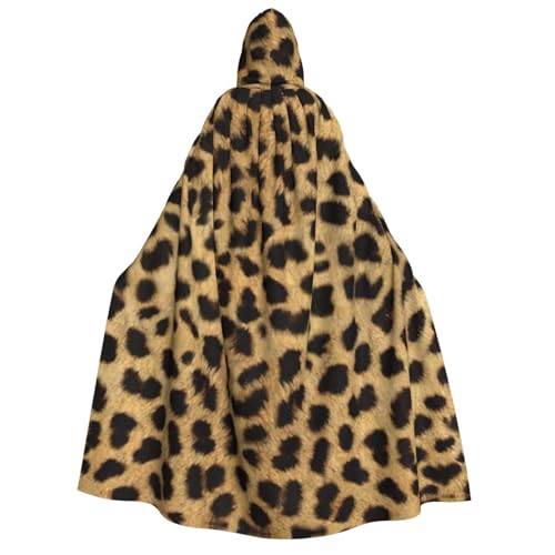 Yyoretp Unisex-Umhang mit Leopardenmuster und Kapuze für Erwachsene, für Halloween, Cosplay, Tod, Vampir-Kostüme von Yyoretp