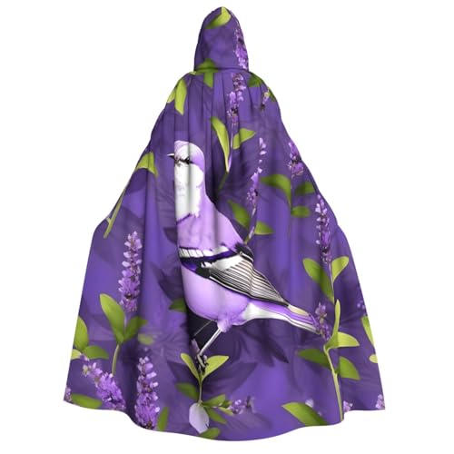 Yyoretp Unisex-Umhang mit Vogel in lila Lavendel, Blumendruck, Erwachsenen-Kapuzenumhang, Umhang für Halloween, Cosplay, Tod, Vampir-Kostüme Yyoretp Unisex-Umhang mit Vogel in lila Lavendel, Blumendruck, Erwachsenen-Kapuzenumhang, Umhang für Halloween, Cosplay, Tod, Vampir-Kostüme von Yyoretp