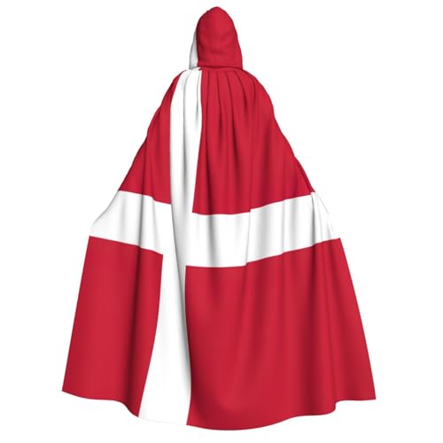 Yyoretp Unisex-Umhang mit dänischer Flagge, mit Kapuze, für Halloween, Cosplay, Tod, Vampir-Kostüme von Yyoretp
