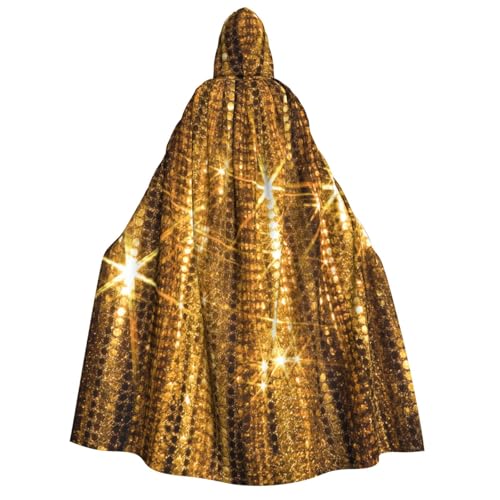 Yyoretp Unisex-Umhang mit goldenem Pailletten-Aufdruck, mit Kapuze, Umhang für Halloween, Cosplay, Tod, Vampir-Kostüme Yyoretp Unisex-Umhang mit goldenem Pailletten-Aufdruck, mit Kapuze, Umhang für Halloween, Cosplay, Tod, Vampir-Kostüme von Yyoretp