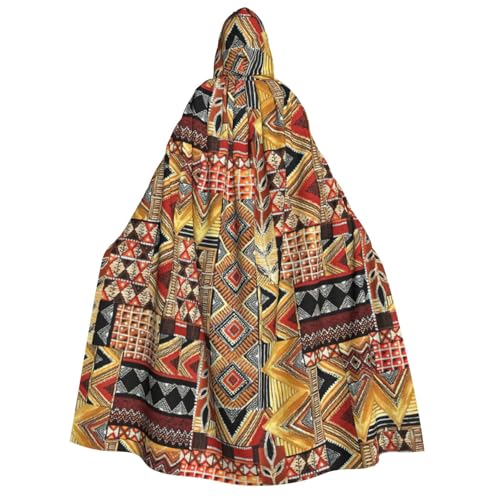 Yyoretp Unisex afrikanischer Textil-Patchwork-Druck, Erwachsenen-Kapuzenumhang für Halloween, Cosplay, Todesvampir-Kostüme von Yyoretp