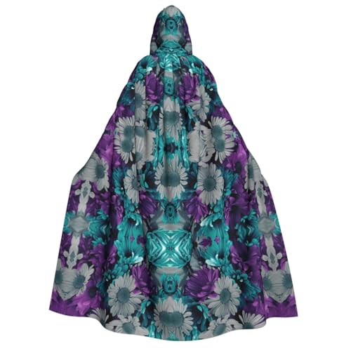 Yyoretp Unisex lila und blaugrüne Blumen Druck Erwachsene Kapuzenumhang Robe Umhang Umhang für Halloween Cosplay Tod Vampir Kostüme Yyoretp Unisex lila und blaugrüne Blumen Druck Erwachsene Kapuzenumhang Robe Umhang Umhang für Halloween Cosplay Tod Vampir Kostüme von Yyoretp