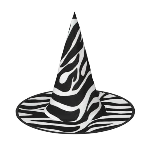 Yyoretp Zebra Print Halloween Kostüm Hexenhut Erwachsene Karneval Cosplay Party Kostüm Zubehör von Yyoretp
