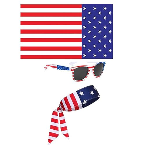 Yzdysg America National Day Outfit Unisex Adult Cape Costume Brille Kopfschalhut Für Festivalfeier Yzdysg America National Day Outfit Unisex Adult Cape Costume Brille Kopfschalhut Für Festivalfeier von Yzdysg