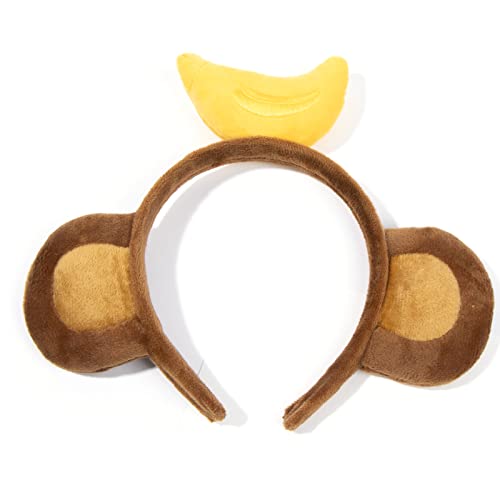 Yzdysg Cartoon Plüsch Stirnband Tiermuster Affe Ohren Haarband Banane Haar Hoop Halloween Weihnachtsprops Thema Kostüm von Yzdysg