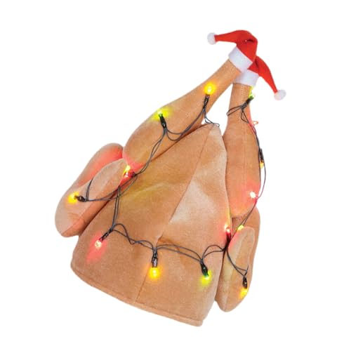 Yzdysg Fun Weihnachtsfeier Thanksgiving Kostüm Kostüm Leuchte Truthahnhut Für Erwachsene Weihnachtser Thanksgiving Party von Yzdysg