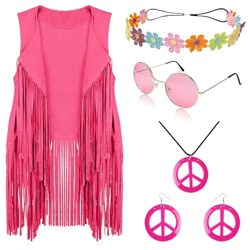 Yzdysg Kostüm Kleid Women Hippie Kostüm Kleidung Vintage Discos Outfit Accessoire Mit Fringe Weste Strickjacke Ohrring Halskette Set Yzdysg Kostüm Kleid Women Hippie Kostüm Kleidung Vintage Discos Outfit Accessoire Mit Fringe Weste Strickjacke Ohrring Halskette Set von Yzdysg