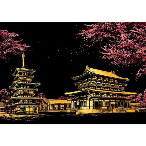 Yzdysg Kratzermalerei Kits Für Erwachsene Kinder Kratzer Papierkarton Nacht Landschaft Kratzer Kunstmalerei Kits Tolles Geschenk von Yzdysg