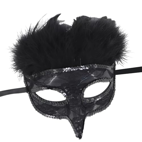 Yzdysg Masquerade Maske Mit Gefiederten Venezianern Maske Halloween Kostüm Mardi Gras Cosplay Party Kostüm Requisiten Geschenke von Yzdysg