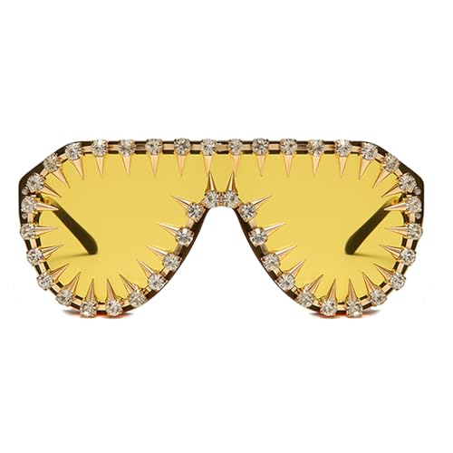 Yzdysg Sonnenbrille, Blingbling-Sonnenbrille mit Kristallnietenrahmen für Damen und Herren, Unisex, Musikfestival und Hip-Hop-Tanzparty-Dressingu von Yzdysg