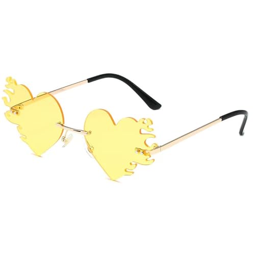 Yzdysg Sonnenbrille, Stilvolle Herzflammen-Sonnenbrille, Punk-Leichtbrille, Blazes, Live-Show, Party, Foto-Requisiten von Yzdysg