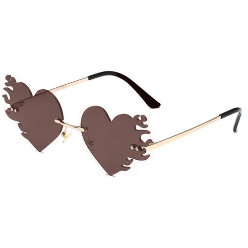 Yzdysg Sonnenbrille, Stilvolle Herzflammen-Sonnenbrille, Punk-Leichtbrille, Blazes, Live-Show, Party, Foto-Requisiten von Yzdysg
