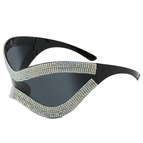 Yzdysg Sonnenbrille, futuristische Mädchen Vintage Rahmen Linse Brille Teenager Hiphop Trend Nachtclub Party für Erwachsene Teenager von Yzdysg
