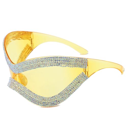 Yzdysg Sonnenbrille, futuristische Mädchen Vintage Rahmen Linse Brille Teenager Hiphop Trend Nachtclub Party für Erwachsene Teenager von Yzdysg
