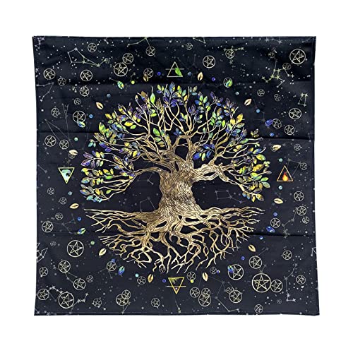 Yzdysg Tarot Stoffbaum des 4Lemente Tischdecke Tarot Wahrsagungskarten Tisch Tuch Wandtee Hexerei Vorräte von Yzdysg