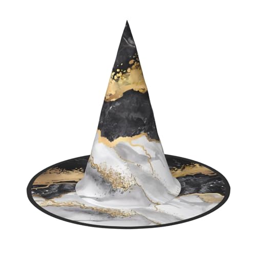 YzgWjBhd Halloween-Hexenhut mit schwarz-weiß-goldener Folie, Marmor-Druck, 3 Stück, Halloween-Kostüm, Hexenhut für Innen- und Außendekoration YzgWjBhd Halloween-Hexenhut mit schwarz-weiß-goldener Folie, Marmor-Druck, 3 Stück, Halloween-Kostüm, Hexenhut für Innen- und Außendekoration von YzgWjBhd