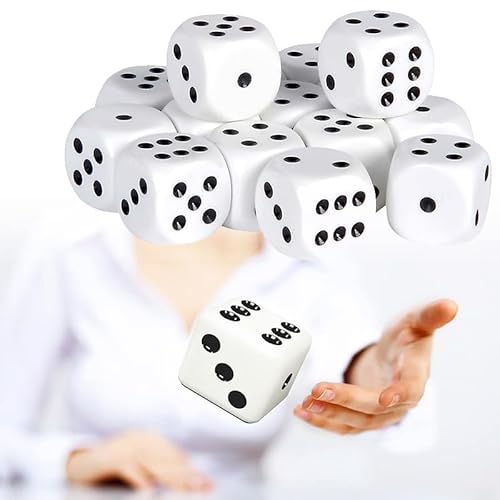 12 weiße 16mm Standard-Augenwürfel aus Kunststoff – perfekt für jedes Spiel im Doppelblister 12 weiße 16mm Standard-Augenwürfel aus Kunststoff – perfekt für jedes Spiel im Doppelblister von Yzmmxz