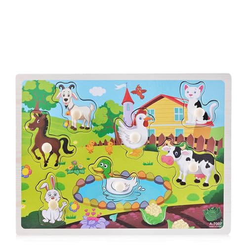 Holzpuzzle, Holz Puzzle,Puzzle ab 1 Jahr, 2 3 Jahre,Steckpuzzle Waldtiere aus Holz,Holzspielzeug mit Tieren vom Bauernhof,Holzspielzeug ab 1 Jahr 2 3 Jahre,Kinderpuzzle Holzpuzzle von YzmrBdqc