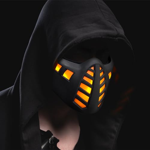 Yzpacc Cyberpunk Maske Punk LED Halbgesichtsmaske Halloween Leuchtende Gruselmaske Cosplay Party Requisiten Kostüm für Männer Futuristische Techwear Musik Festival Frauen, Schwarz, BM23KS6Y02BB14CZK Yzpacc Cyberpunk Maske Punk LED Halbgesichtsmaske Halloween Leuchtende Gruselmaske Cosplay Party Requisiten Kostüm für Männer Futuristische Techwear Musik Festival Frauen, Schwarz, BM23KS6Y02BB14CZK von Yzpacc