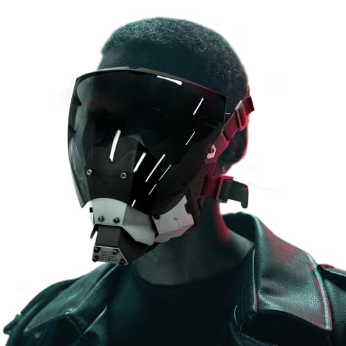 Yzpacc Cyberpunk 17LPU23310DN5 Punk-Maske, Halloween, Cosplay, Party, Requisiten, Kostüm für Männer, Frauen, Erwachsene, Anti-Beschlag-Linse, futuristische Maske, Techwear, Maske, Helm, Musikfestival Yzpacc Cyberpunk 17LPU23310DN5 Punk-Maske, Halloween, Cosplay, Party, Requisiten, Kostüm für Männer, Frauen, Erwachsene, Anti-Beschlag-Linse, futuristische Maske, Techwear, Maske, Helm, Musikfestival von Yzpacc