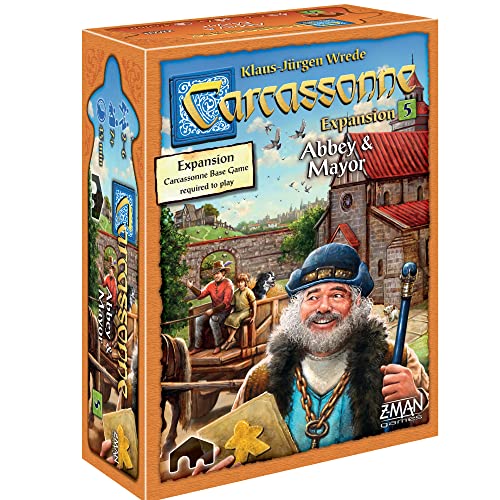 Z-Man Games , Carcassonne Abbey & Mayor , Board Game Expansion 5 , Ages 7 and up , 2-6 Players , 45 Minutes Playing Time von Z-Man Games