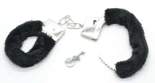 Z1 Handschellen aus Metall mit schwarzem Plüsch, Zubehör für Polizei- und Sicherheitskostüm, Damen, Krankenschwester, Arzt Z1 Handschellen aus Metall mit schwarzem Plüsch, Zubehör für Polizei- und Sicherheitskostüm, Damen, Krankenschwester, Arzt von Z1