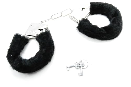 Z1 Plüsch-Handschellen mit Schlüsseln, schwarz, Zubehör für Partys Z1 Plüsch-Handschellen mit Schlüsseln, schwarz, Zubehör für Partys von Z1