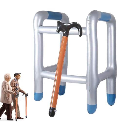 2 Stück Aufblasbare Gehhilfe und Aufblasbare Spazierstock,Aufblasbarer Rollator,Aufblasbarer Gehstock,Lustig Kostümzubehör als Opa Oma zum Geburtstag Cosplay Karneval Fasching Rente 2 Stück Aufblasbare Gehhilfe und Aufblasbare Spazierstock,Aufblasbarer Rollator,Aufblasbarer Gehstock,Lustig Kostümzubehör als Opa Oma zum Geburtstag Cosplay Karneval Fasching Rente von ZABARE