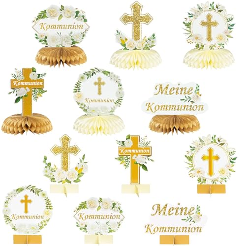ZABARE 12x Kommunion Tischdeko, Bienenwabe Mittelstück Tischdeko Konfirmation mit christlichen Motiven,Tischaufsätze Kommunion Deko Junge Mädchen zur Konfirmation, Taufe, Firmung, Confirmation ZABARE 12x Kommunion Tischdeko, Bienenwabe Mittelstück Tischdeko Konfirmation mit christlichen Motiven,Tischaufsätze Kommunion Deko Junge Mädchen zur Konfirmation, Taufe, Firmung, Confirmation von ZABARE