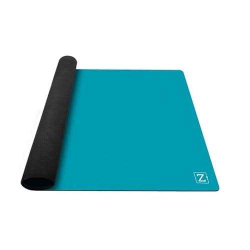 ZACATRUS Mini-Matte, blau, aus Neopren, 90 cm x 60 cm, Mini-Saphirmatte, Tischspielmatte, rutschfeste Matte, Kartenmatte, aufrollbare Matte von ZACATRUS