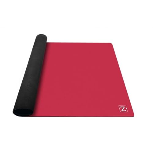 ZACATRUS Rote Matte aus Neopren, 148 cm x 89 cm, Jaspis, Spielmatte, rutschfest, Kartenmatte, aufrollbar von ZACATRUS